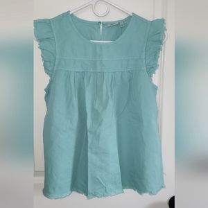 Sleeveless Top Teal Green Size M
